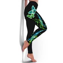 Pantalones de Yoga de cintura alta para mujer, mallas deportivas con estampado 3D, elásticos, para gimnasio, entrenamiento, S-5XL, correr, talla grande, 2021 2024 - compra barato