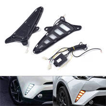 Para toyota C-HR carro luz de circulação diurna turn signal lâmpada branco âmbar luz chr 2017 2018 2019 2020 2024 - compre barato