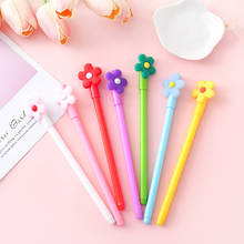 48pcs/lot Creative stationery cute cartoon flower gel pen 0.5mm black ink water writing tool signing pen girls favor 2024 - buy cheap