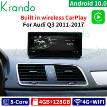 Krando 8.8 polegada 4 + 128gb android 10.0 sistema de áudio do carro gps para audi q3 2011-2017 unidade principal do carro sem fio carplay android auto 2024 - compre barato