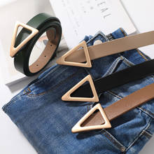 Women Belt Fashion Waist Belt PU Leather Metal Buckle Triangle Pin Belts for Ladies Leisure Dress Jeans Wild Waistband 2024 - buy cheap