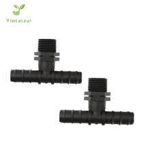 Conector t macho 1/4 "x dn16 para tubo pe, mangueira barbed, acessórios para estufa, rega, gotejamento 2024 - compre barato