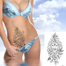 model temporary fashion tattoos girls body stickers waterproof temporary tatoo women stretch flower lion lotus black tattoo big 2024 - buy cheap