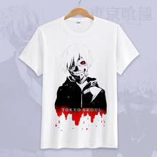 Японская аниме футболка для косплея Tokyo Ghoul Ken Kaneki, летняя футболка для женщин/мужчин, Модный Графический Топ, футболка, повседневный костюм футболки 2024 - купить недорого