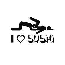 20*12.3cm I Love Sushi Car Bumper Sticker Picture Funny Humour Naughty Dirty Sexy Rude Bad Funny Personality Stickers 2024 - buy cheap