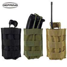 Tactical MOLLE Nylon Pouch Radio Walkie Talkie Pouch Holster Army  Paintball Airsoft Pistol Single Magazine Pouch for 5.56 .223 2024 - buy cheap