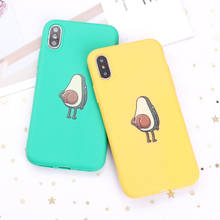 For 11 12 Pro Max  8 8Plus X XR 7 7Plus XS Max 6 6S 5 SE Cute Avocado Green  Candy Silicone Soft Phone Case Coque Funda 2024 - buy cheap