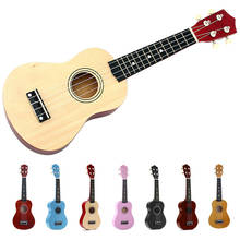 Ukulele soprano havaiano de 21 polegadas, guitarra havaiana de 4 cordas, uke + corda + picareta para iniciantes, presente de criança 2024 - compre barato