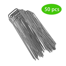 50Pcs/Pack Galvanized Steel Garden Pile U-Shaped Nails Fixing Turf Tool For Weed Fabric Landscape Anti-Bird Mesh Net 2024 - compre barato