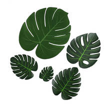 Folhas de palmeira tropicais artificiais monstera folha de simulação para festa havaiana selva praia tema festa diy decorações 2024 - compre barato