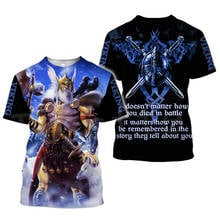 Tessvel-Camiseta de manga corta con estampado 3D para hombre y mujer, Unisex prenda de vestir, con estampado de los vikingos, tatuaje de los guerreros vikingos, estilo Harajuku, nueva moda, s-1 2024 - compra barato