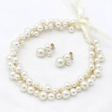 New Sample Design Imitation Pearl Hair Band Girls Women Hair Accessories Headband Wedding Party Bridal Earrings Jewelry 2024 - buy cheap