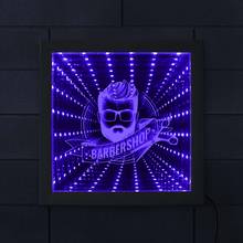 Fashion Men Beard Hairstyle LED Infinity Mirror Barber Shop Business Logo Wall Sign Infinity Mirror Frame Infinite Reflections 2024 - buy cheap