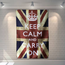 "KEEP CALM AND CARRY ON" 56X36 inches large banner retro rock band logo poster cloth painting Bar Cafes home decor 2024 - buy cheap
