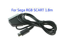 20 pçs preto rgb scart linha de dados 1.8m cabo alimentação de carregamento pal c pino para sega genesis 1 mega drive md 1 sistema mestre 1 2024 - compre barato