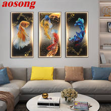 AOSONG Wall Lamps Modern Creative Three Pieces Suit Sconces Lighting Fish LED For Home Decoration 2024 - buy cheap