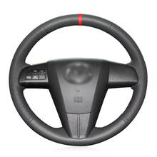 Cubierta de cuero Artificial para volante de coche, protector negro para Mazda 3 Axela 2010-2013 Mazda 5 Mazda 6 CX-7 MAZDASPEED3 (EE. UU.) 2024 - compra barato