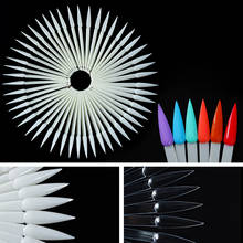 50Pcs/Set Long Shape Nail Stick Tips False Color Display Practice Gel Polish Showing Shelf Palette Training Manicure Tools 2024 - buy cheap