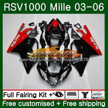 Комплект обтекателей для Aprilia Ove RSV 1000 R RR 2003 2004 2005 2006 Красный Черный 42CL.2 RSV1000RR RSV1000R 1000R RSV1000 03 04 05 06 2024 - купить недорого