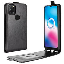 Чехол 3X-2020 для Alcatel 3X (2020) 6.5in, чехол с откидной крышкой, кожаный толстый однотонный чехол с карманом для карт, черный 5061U Alcatel3X 5061 U 2024 - купить недорого