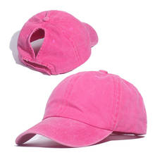Men Women Baseball Cap Ponytail Sports Solid Color Plain Summer Sun Hat Unisex Adjustable Outdoor Hip-Hop Fashion Washed Caps 2024 - buy cheap