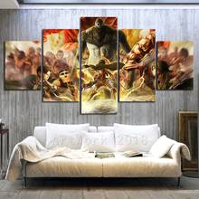 Ataque em titan anime poster arte da parede para decoração de casa hd impressão papel de parede pintura a óleo pinturas lona cartaz sala estar decoração 2024 - compre barato