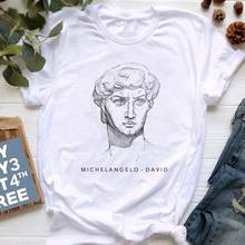 Camiseta de David de Michelangelo para mujer, remera estampada de manga corta Harajuku, con cuello redondo Camiseta holgada, camisetas informales para mujer 2024 - compra barato