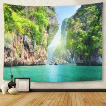 Green Landscape Rocks and Sea in Krabi Thailand Blue Beach Paradise Tapestry Wall Hanging for Living Room Bedroom Dorm 60x80 In 2024 - buy cheap