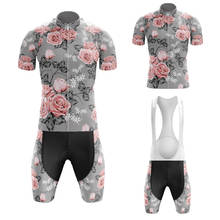 Exotic Rose New Cycling Jersey Set Short Sleeve Bike Clothing Bib Shorts Gel Breathable Pad  Summer Maillot Ciclismo Hombre 2024 - buy cheap