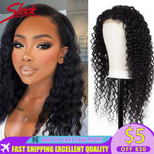 Sleek Human Hair Wigs For Women Deep Wave Lace Front Wig Curly Human Hair Wig Bob Lace Wigs Deep Wave 4X4 Lace Closure Wig 2024 - buy cheap