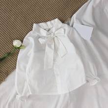New Spring Autumn School Girls White Blouse Kids Shirts Children Clothes Baby Toddler Long Sleeve Cotton Girl Bow Blouses Tops 2024 - buy cheap