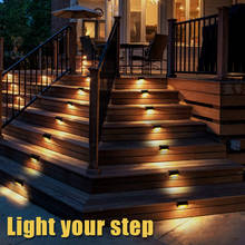 4/8/12Pcs Outdoor Solar Deck Lights LED Solar Path Stair Pathway Fence Light Waterproof Garden Yard Fence Wall Landscape Lamp 2024 - buy cheap