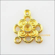 20Pcs Gold Color Flower Clover Charms Connectors Pendants 17x20mm 2024 - buy cheap