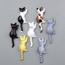 Imanes de nevera de gato de espalda ondulada de resina, adorno magnético para decoración del hogar, bricolaje, accesorios de Pegatinas artesanales para refrigerador de gatitos 2024 - compra barato