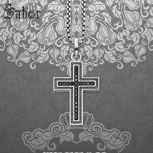 Link Chain Necklace Vintage Cross Pave Fashion silver color Jewelry Religious Gift For Mens Women Boy Girls New thomas 2024 - buy cheap