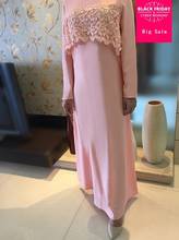 Элегантная мусульманская абайя для взрослых, Арабская, Турецкая, Сингапурская мода, кружевные, цзилбаб, Дубай, мусульманские женские платья, мусульманское платье wj1250 2024 - купить недорого