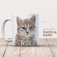 Caneca personalizada para gatos, caneca de café para animais de estimação, para fotos, gatos, amantes, caneca de café pet 2024 - compre barato