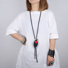 Jid colar artesanal de corrente longa, feminino, estilo punk, com pingente de contas de madeira, jóias de madeira, decoração de roupas 2024 - compre barato