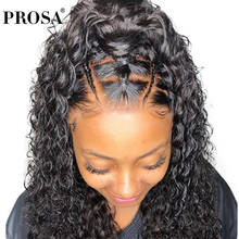 Peruca brasileira, peruca de cabelo humano encaracolado, densidade 250, para mulheres, preto 2024 - compre barato