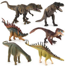 6 pçs/lote Jurassic Park tiranossauro dinossauro de brinquedo de plástico modelo animal triceratop T-rex presente das crianças brinquedos do bebê 2024 - compre barato