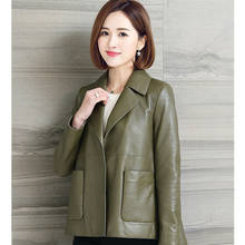 Real jaqueta de couro genuíno das mulheres jaqueta de pele carneiro jaqueta de couro real 2020 primavera outono estilo chinês casacos XU18AY-PY1969 2024 - compre barato