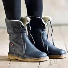 Plus Size Popular autumn and winter hot round head snow boots women with velvet lace up flat bottom large casual shoes short boo 2024 - buy cheap