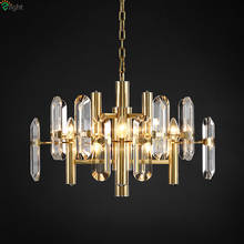 Iluminación Led de araña para comedor, candelabros colgantes de cristal con brillo moderno para sala de estar y Metal dorado 2024 - compra barato