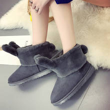 OZERSK Winter Snow Boots Woman Rabbit Style Slip On Fur Shoes Warm Platform Fashion Women Ankle Boots Round Toe Plush Boots 2024 - buy cheap