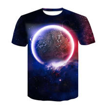 Мужская модная футболка с коротким рукавом и принтом, мужская повседневная футболка с круглым вырезом и принтом Вселенной Галактики, лето 2020 2024 - купить недорого