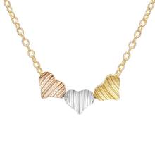 Fashion Chic Hearts Pendant Necklace Unique Three Love Heart Gold Color Necklace Women Charm Clavicle Chain Necklace Jewelry 2024 - buy cheap