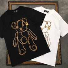 Marcelo barrett, camiseta de manga curta com estampa de urso e pincel masculina, camiseta feminina | streetwear 2191001603 2024 - compre barato