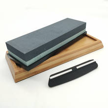 Piedra de afilar de doble cara, afilador de cuchillos con base de bambú y guía angular, 240/400 2024 - compra barato