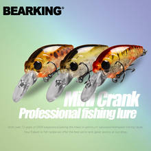 Bearking iscas de pesca dura para mergulho, mini iscas de pesca com rolamento de 35mm, 3.5g, 3.7g, 1.5m, 2.0m, 3 peças 2024 - compre barato