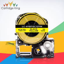 Sc12yw fita para impressora de rótulos, fita de rótulo preta com amarelo 1/2 "12mm para epson labelworks da impressora 2024 - compre barato